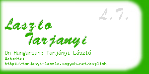 laszlo tarjanyi business card
